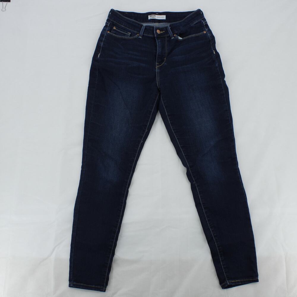 Signature by Levi Strauss Women's Jeans High Rise Skinny Dark Blue Size 8 (W29)‎